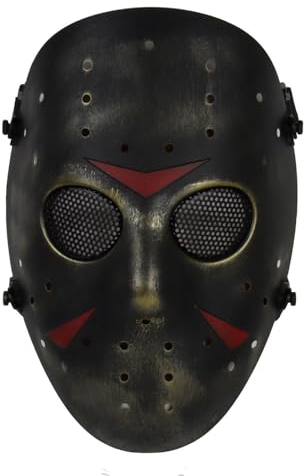 JOYASUS CS-Spiele Metal Mesh Mask Safeguard Vollgesichtsschutzmaske für Halloween Masquerade Cosplay Costume Party (Bronze)