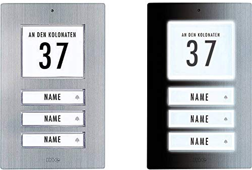 M-E KT-3.1-EG Klingeltaster, Aufputz, 3-Familienhaus, Edelstahl gebürstet (41067)