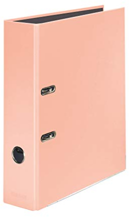 Original Falken PastellColor-Ordner. Made in Germany. 8 cm breit DIN A4 Pastell-Farbe Pfirsich-Orange Ringordner Aktenordner Briefordner Büroordner Plastikordner Schlitzordner Motivordner