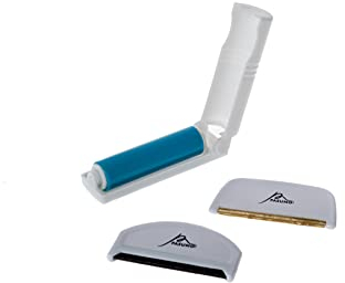 Pasuno 2 Weiße Pullover Kaschmir Wolle Kämme für feine Strickwaren, Wollkamm aus Kupfer und Mesh-Metall, komplett mit Minibeutel Fusselroller Ideale Kombo Pilling Fusseln Fusselentferner