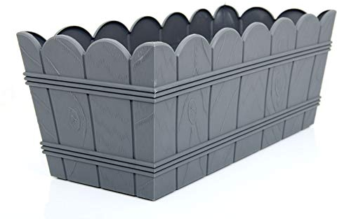 POKM Toolsmarket GmbH Balkonkasten Blumenkasten ohne Untersetzer Elba 40 cm Anthracit