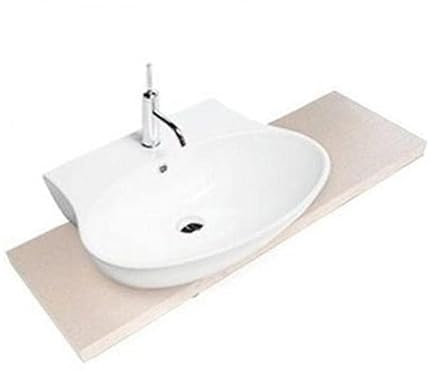 Hatria - Lavabo de pie de 68 cm con un solo orificio preparado, tres agujeros, serie Nido Art.Y - 68 cm, blanco