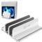 ULBRE Vertical Laptop Stand for Desk Metal Heavy Duty, 4 Slots Adjustable 4in1 Vertical MacBook Stand Rack Pro Holder Compatible w' All Surface Dell Samsung HP Chromebook Upto 17.5' - Sliver