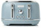 Haden Highclere Blue Toaster 4 Slice - Adjustable Browning Control - Removable Crumb Trays - Easy To Clean 4 Slice Toaster - Cord Storage - Stainless Steel Coated Housing Toaster