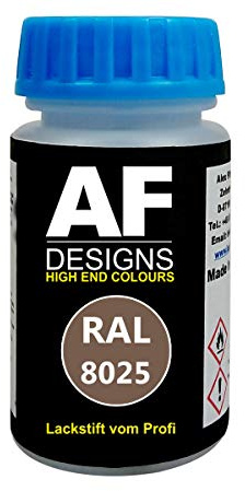 Alex Flittner Designs Stylo Peinture Ral Tous Farbcodes Mat 50ml Séchage Rapide Vernis Voiture Peinture de Laura Reperaturstift - RAL8025 Marron Pale