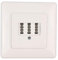 S/CONN maximum connectivity Telefondose TAE NF/F - 3x6 - Anschlussdose - 2X Telefon + 1x Nebenstelle Fax AB Modem NTBA DSL-Splitter - weiß - Unterputz UP - mit Abdeckung