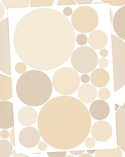 WANDfee Wandtattoo Punkte I beige I Wandsticker Wandaufkleber Wanddeko für Kinderzimmer Babyzimmer Mädchen Junge