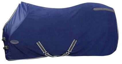 Weatherbeeta Fleece Standard Neck Cooler Rug 7ft Dark Blue Grey White