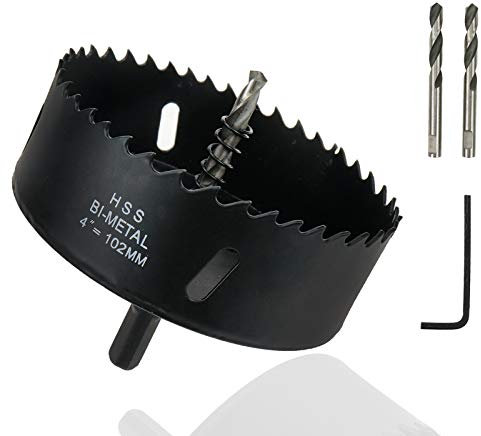 Rannb Hole Saw 4-inch Dia Hole Cutting Drill Bit for Drilling Holes in Wood, Plastic, Drywall, Thin Metal