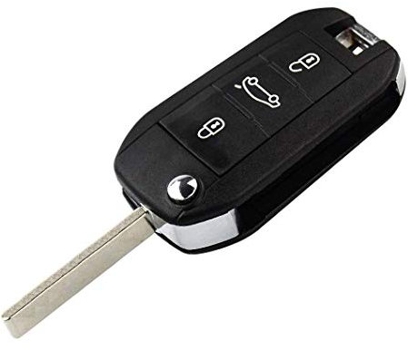 Carcasa Llave para Peugeot 208 308 508 2008 3008 5008 Citroen C4 Cactus C5 C-Elysee | 3 Botones | Mando a Distancia