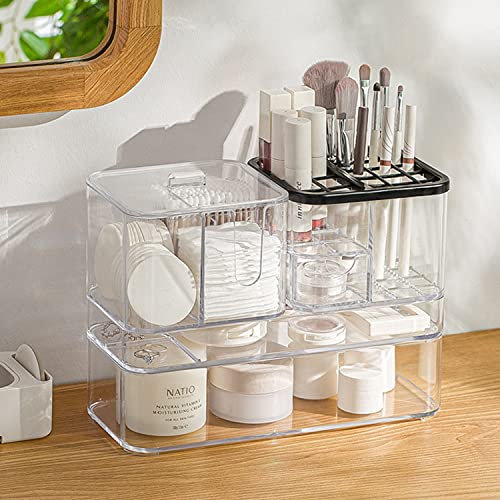 Cynamus Organizador De Maquillaje, Organizador Cosmético Extraíble, Almacenamiento De Cosméticos, Organizador Cosmético De Maquillaje,Caja De Almacenamiento De Cosméticos Transparente
