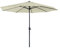 YRHome 350cm Sonnenschirm Alu mit Handkurbel UV Schutz 40+ - Dunkelgrau Gartenschirm Terrassenschirm Marktschirm für Balkon, Garten, Terrasse(Beige,3.5m mit LED)