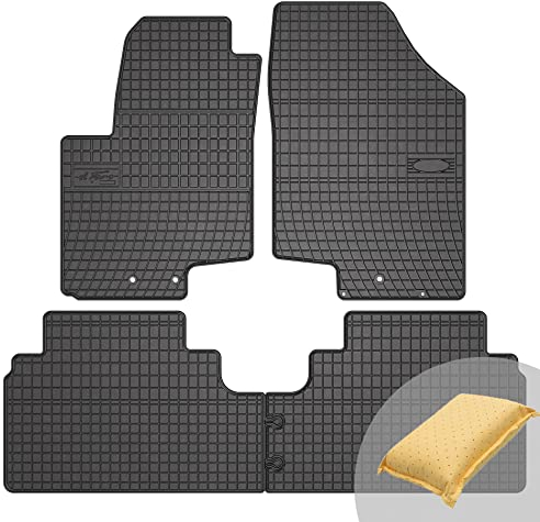 FROGUM EL Toro Gummimatten Ganzjähriges-Set von Autofussmatte Auto Fußmatten für Hyundai ix20 2010-2019, für Kia Venga 2009-2019 | Beständiges Gummi Material | 1,5cm Schutzkante