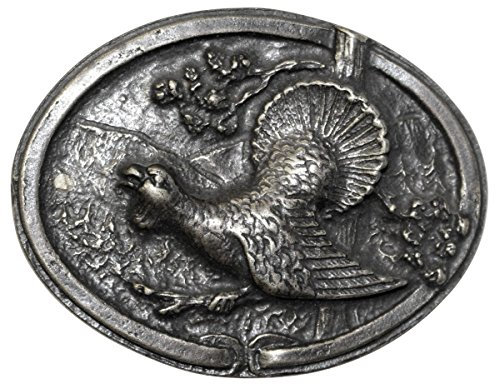 BELTINGER Gürtelschnalle Auerhahn 4,0 cm | Buckle Wechselschließe Gürtelschließe 40mm Massiv | für Jagd-Outfit | Wechselgürtel bis 4cm | Altsilber