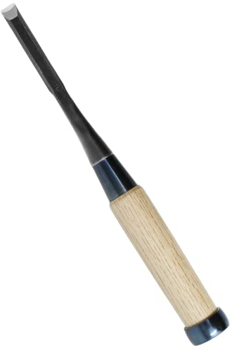 KAKURI Japanese Mortise Chisel for Woodworking 3/8 (9mm), Made in JAPAN, Wood Chisel Oire Nomi, Razor Sharp Japanese High Carbon Steel Blade, White Oak Wood Handle