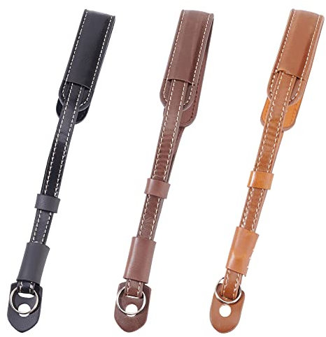 OLYCRAFT 3pcs Dragonne pour Appareil Photo Cuir PU Dragonne Universelle pour Appareil Photo Sangles Poignet Réglables pour Appareils Photo Sans Miroir Petit Appareils Photo Numériques - 3 couleurs