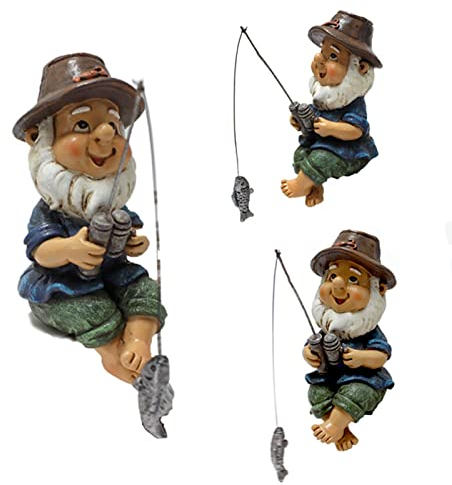 Cuque Gartenzwerge Für Außen, Kunstharz Gartenzwerg Angeln Figur Teichdeko Für Draußen Miniatur Angeln Figuren Weit Verbreitet Ist Gartenzwerg Dekoration Fischerliebhaber