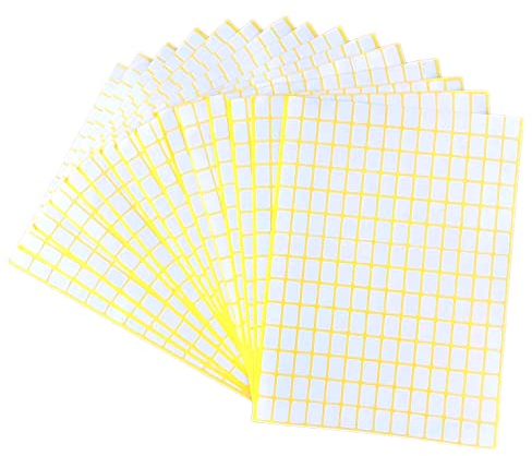 JZK 15 Blatt 13 x 8 mm mattweiße kleine Klebeetiketten zum Beschriften, weiße rechteckige Aufkleber, Mini-Etikettenaufkleber, selbstklebende weiße Etiketten, blanko weiße Aufkleber