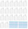 SKYPRO 20 botellas transparentes de plástico para medicinas, recipientes vacíos con tapas para medicina líquida en polvo sólido con calcomanía (15 ml)