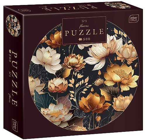 Interdruk - 500 Piece Round Jigsaw Puzzle for Adults - Flowers no. 1