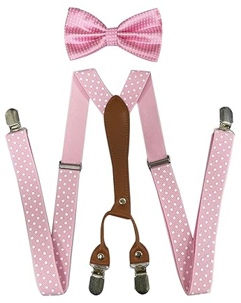SUNTRADE Ensemble de bretelles et nœud papillon pour homme - 4 clips - Bretelles élastiques + nœud papillon - Pour mariage, événement formel