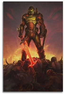 VZRSQZK Doom Slayer Poster, dekoratives Gemälde, Leinwand, Wandposter und Kunstdruck, modernes Familienschlafzimmer-Dekor-Poster, 20 x 30 cm