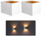 SSC-LUXon EPITA 2er Set Wandlampe Innen weiß gold - moderne Wandbeleuchtung Up Down im Vintage Design mit 1x G9 Fassung 230 V