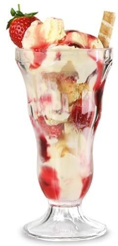 AIOS Verre à sundae en polycarbonate incassable pour désert/crème glacée Capacité 340 ml (4)
