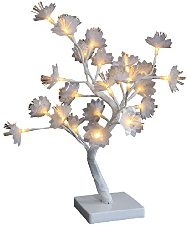 Veemoon Blumen-baum-licht Aus Optischen Fasern Led Baum Batterie Zweig Lichter Led Lampe Zweige Nachtlicht Baum Lichterbaum Baum Lichter Led Lichterzweige Raumlicht Weiß Schreibtisch Sport