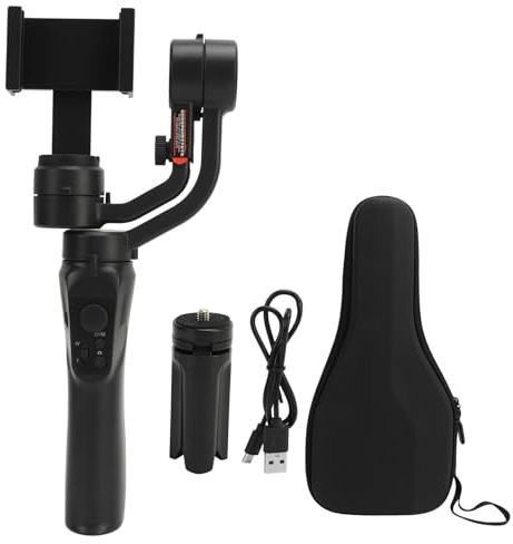 JEOZBM Stabilisateur, Stabilisateur Portable, Smartphone Portable 3 Axes pour L'enregistrement Vidéo avec Suivi D'objets Faciaux