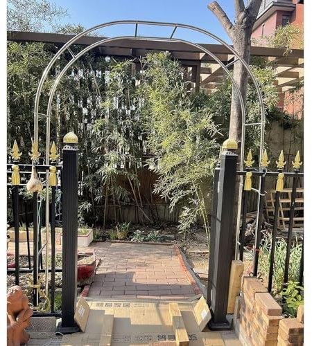 Garden Arch Stainless Steel Rose Arch, Weather Resistant Metal Garden Archway Trellis Rose Aid, Suitable for Outdoor/garden/lawn/terrace