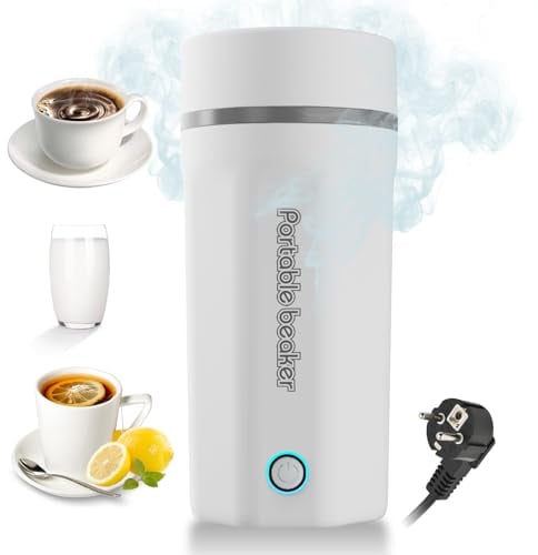Emooncn 500ML Portable Travel Kettle Fast Boil Quiet Small Kettle Stainless Steel Mini Electric Kettle Auto Shut Off Travel Tea Kettles (Stainless Steel small kettle, White small kettle)