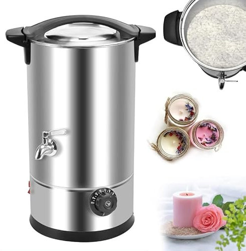 Pot de Fusion de Cire pour la Fabrication de Bougies, fondoir de Cire pour la Fabrication de Bougies, Bec verseur de Pot de 8 L à 15 L et fondeur de Cire à contrôle de température pour 8L
