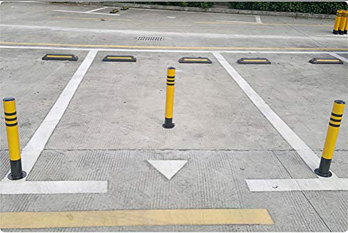 ASerZenith Parking Bollards with Lock,Parking Barrier Space Saver,Metal Sign Posts Steel Safety Bollard Traffic Pole(500x76mm) (750x76mm)