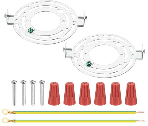 PATIKIL Kit de Support de Fixation Universel pour Luminaire, 115mm (4,53), 2 Ensembles de Barre Transversale de Lumière Ronde avec Plaque de Plafond et Vis pour Luminaire Mural, Lustre