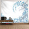 Skcess Tapestry Weiß Blau, Polyester Wandteppich Wassertropfen Tapisserie für Wohnzimmer Schlafzimmer Wohnheim Wanddeko Wandteppich 240x220CM