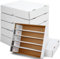 Yexiya 6 Pack 5000 Count Trading Gaming Card Storage Box Row Cardboard Storage Boxes White Trading Cards Cases for Gaming Card Baseball Football Sport Card Collecting Supplies(19 * 15.6 * 4 Inches)