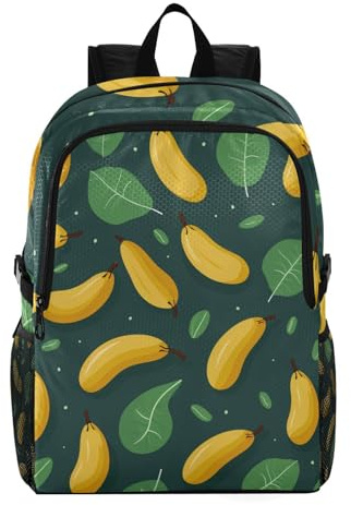 Linnyio Fruchtmuster Bananen Faltbarer, Wasserdichter, Leichter Rucksack, Wander-Tagesrucksack, Verpackbar für Reisen Camping