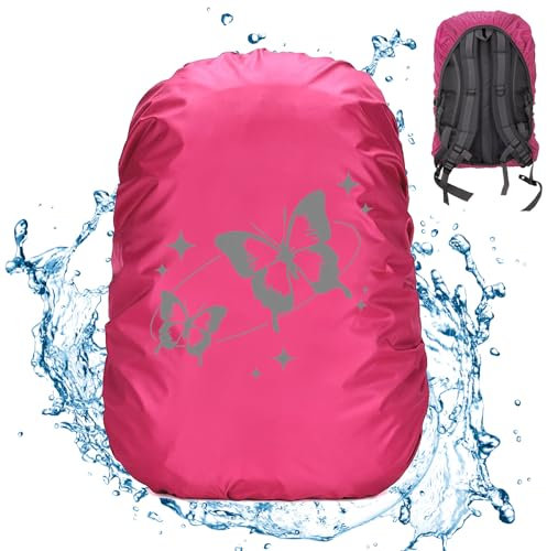 Regenschutz Schulranzen,Regenschutz Step by Step Schulranzen,Sicherheits,Reflektionsbild Schulranzen Regenhülle,Mit Dinosaurier,Motiv Schulranzen Regenschutz,Ideal für Schule,Radfahren,Camping (35L)