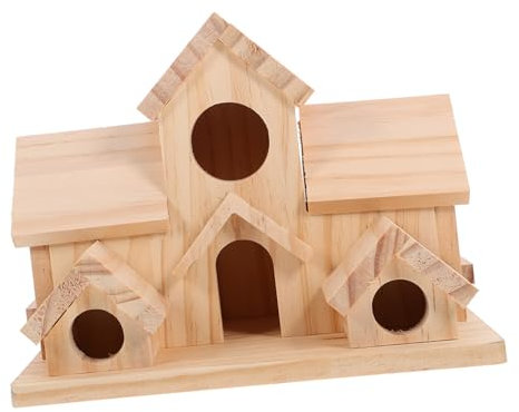 FONDOTIN Rustikales Vogelhaus Aus Holz – Gartendekoration für Den Außenbereich - und Eichhörnchen-futterstation Nistkasten Vogelhaus für Den Hinterhof