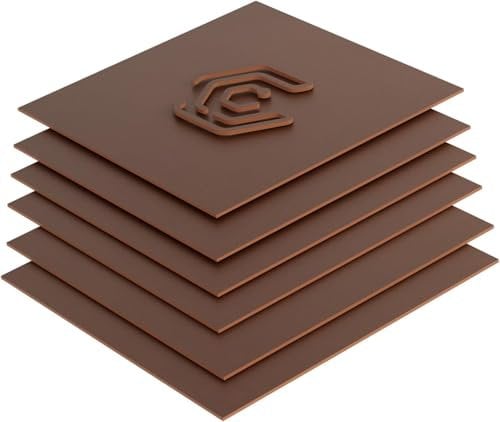 Creatorally MDF Platten 3mm, Bunte Bretter 30x30 cm, Dünne Holzplatten 6 Stück, Unbehandeltes Holz für Lasergravur, CNC-Schneiden DIY-Modell Schiff Modellierung (Braun)