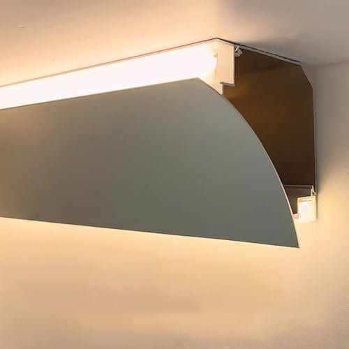LED Kanäle Aluminium-Kronenleiste Zur Oberflächenmontage für LED-Leuchten, Doppelseitiger LED-Lichtstreifen-Diffusorkanal In V-Form, Kronenleiste für Wand- Und Eckbeleuchtungsschiene(2.8m(9ft))
