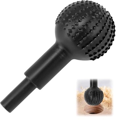 QWORK® Fraise a Spherique, outils de sculpture sur bois sphériquesde 40 mm de diamètre, acier 45#, poignée 10 mm