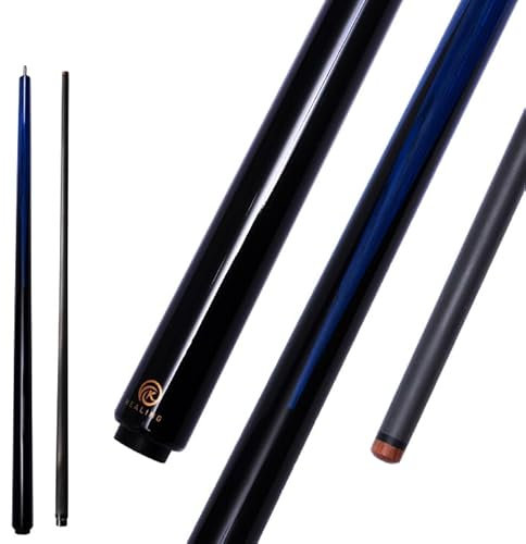 KHEALING Taco de billar de fibra de carbono, 58 pies, diámetro de la cabeza de 12,9 mm, construcción de 1/2, conector de 3 dientes, con extremidad trasera de madera Tech, para bolas de 8 y 9