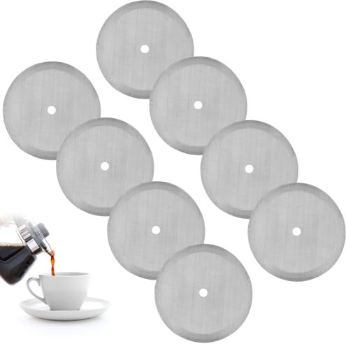 8 Pack 2.75in Replacement Stainless Steel Reusable Cafetiere Coffee Press Filter Mesh Screen for Cafetiere 1 Cup/12 Oz/ 350 Ml