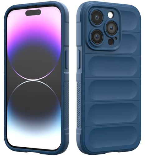 Silicone Case Compatible with iPhone 14 Pro Max, Silky-Soft Touch Cover, Anti-Scratch Phone Case with Microfiber Lining, Shockproof Full Body Protective Case with Camera Protection (Dark Blue)