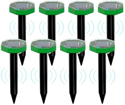 Vertreiber Ultraschall 8 Stück, Solar Maulwurfschreck, Maulwurfabwehr für Maulwurf Wühlmaus Vertreiben