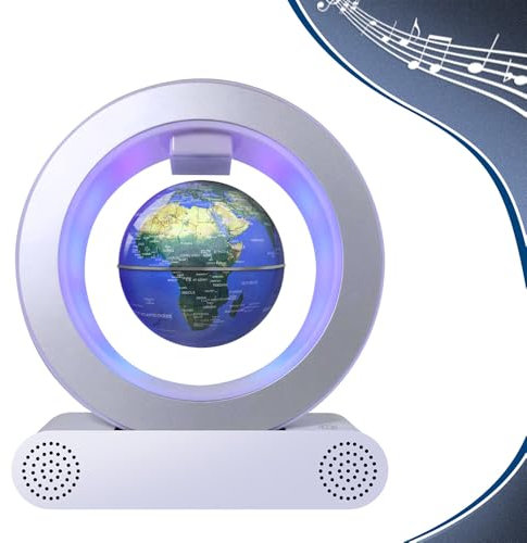 Poojaed Magnetic Floating Globe Lamp with LED Lights, Cool Gadget O Frame Globe for Office, Home, Bookshelf, Desk Decor, Cool Gift for Men, Wife, Father, Husbands (Globe 10 cm)