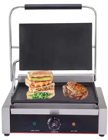 QFGain Elektrischer Tischgrill – Flache Grillplatte, Grillen, KüChe, Grillen – Einstellbare Temperaturregelung – FüR Camping, Outdoor, KüChe, Grillen Zu Hause,14x9Flat