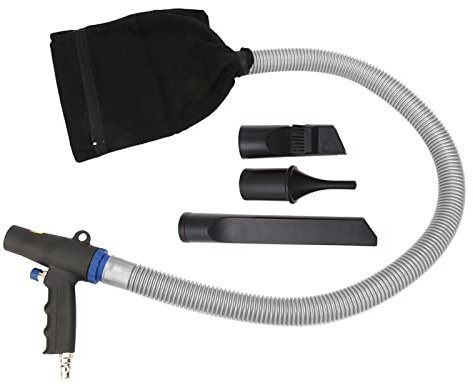 TICFOX Kit de Aspiradora Neumática de Pistola de Soplado de Aire, Compresor de aire a alta presión pistola de soplado/aspiración doble función con boquilla de 22/12/11 cm Para eliminar el polvo
